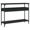 vidaXL Console Table with Shelf Black 39.4"x11.4"x29.5" Engineered Wood